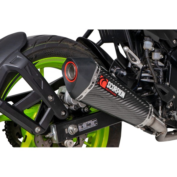 Scorpion Exhaust Keeway RKF 125 Euro 5 model 2021 - 2023 Serket Taper Full System Carbon Fibre Sleeve